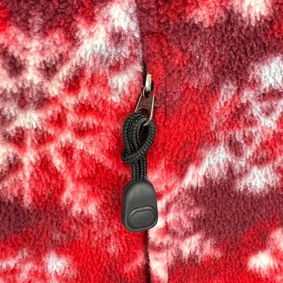 L.L Bean Women Vintage Polortec Fleece Jacket Sz S Pullover Snowflake Winter Red - Picture 4 of 7